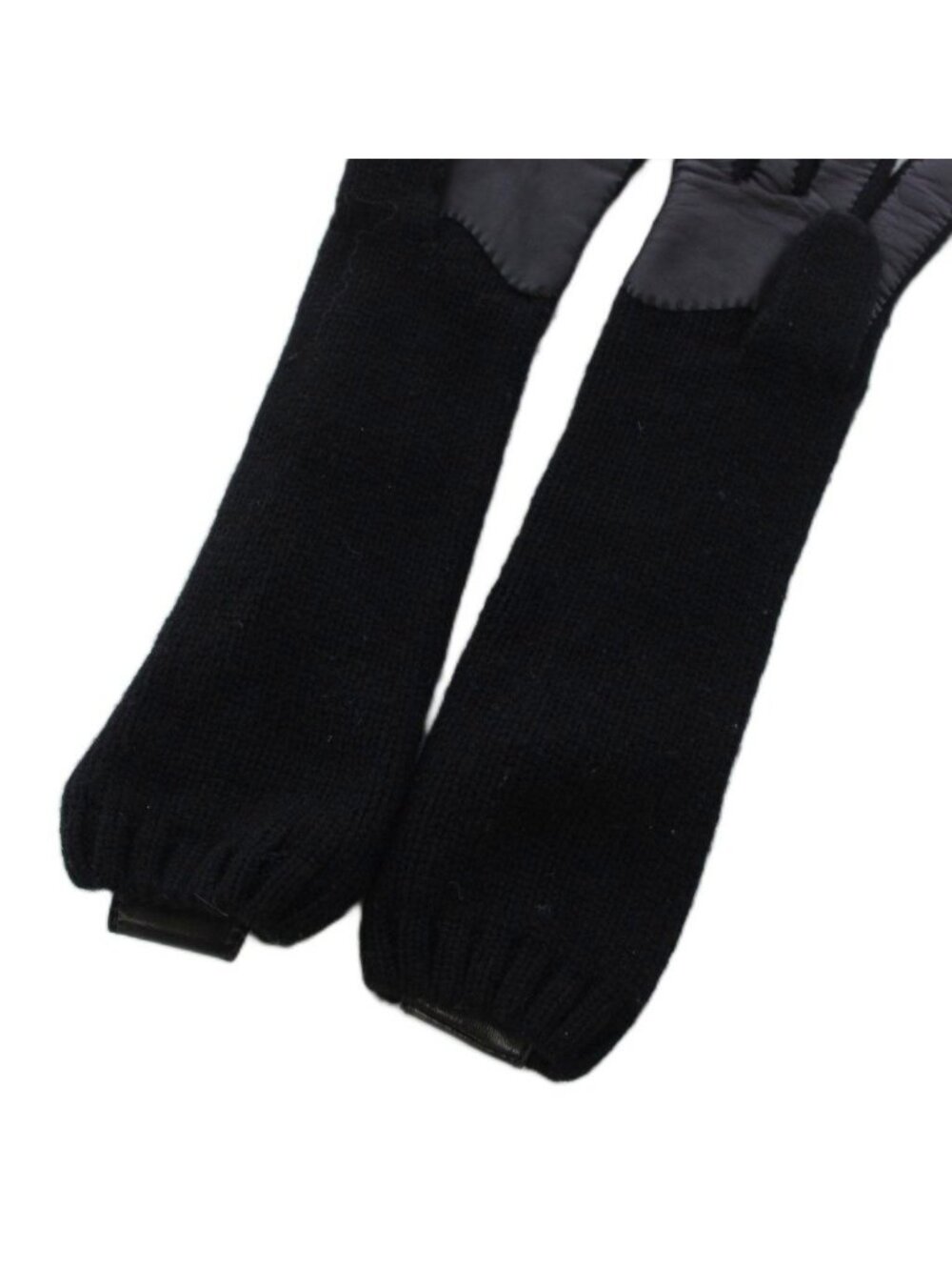 Gucci Gloves Leather Cashmere 7.5 Black - Picture 7 of 7